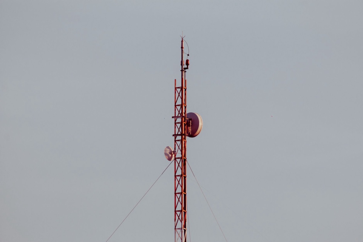 Eiffel Tower with modern tech equipment