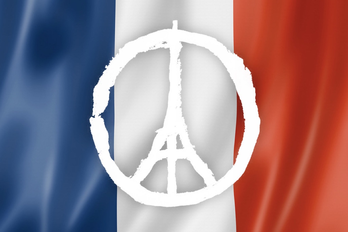 French flag with white background
