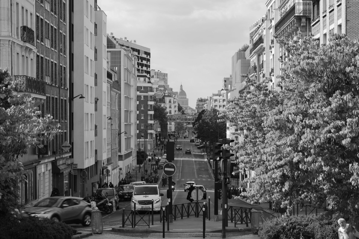 Parisian street with immigrants
