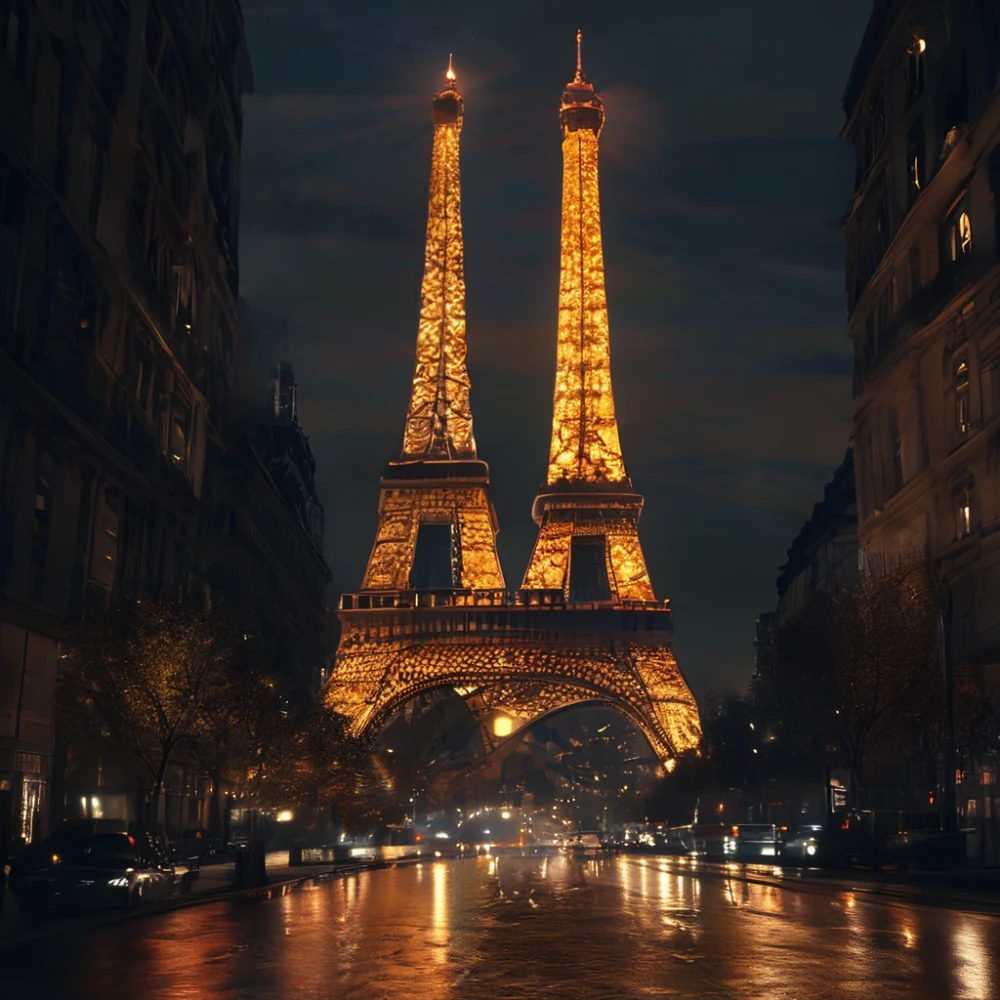 eiffel tower at night