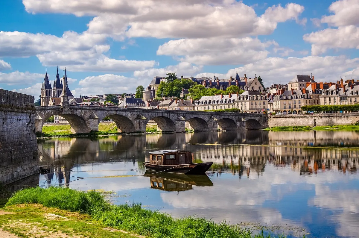 france, blois, loire, bridge, boat, summer, nature, flow