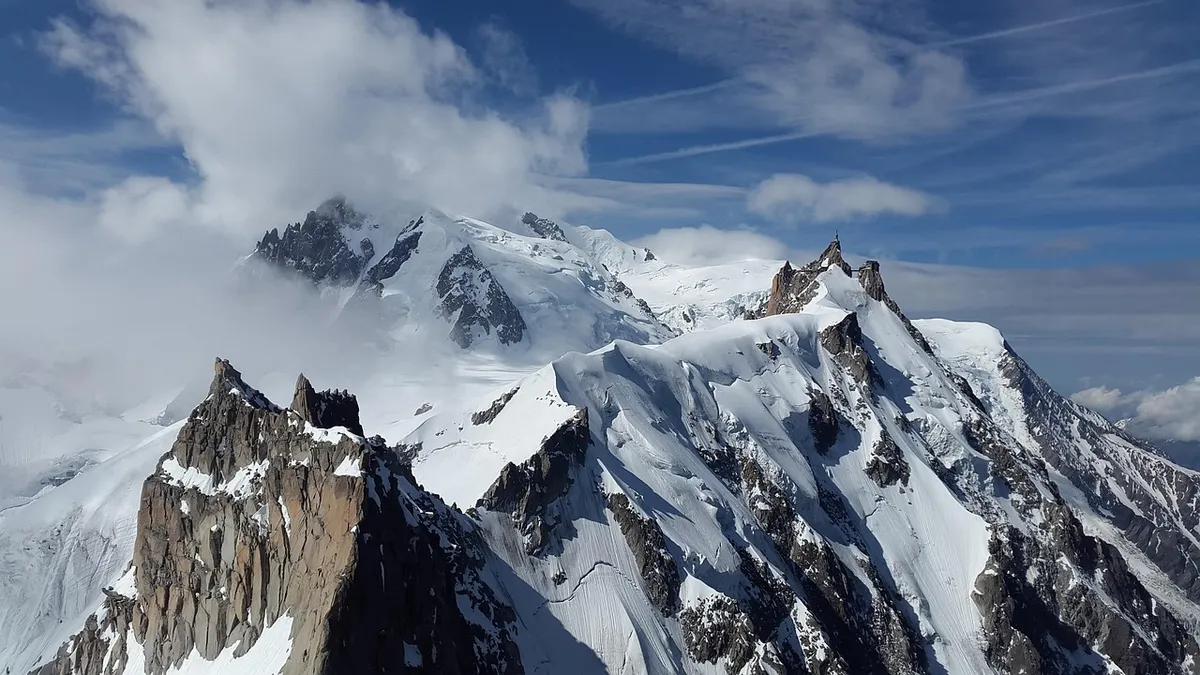 mountains, summit, aiguille du midi, chamonix, high mountains, alpine, snow, high, landscape, nature, france, wintry, mountaineering, cold